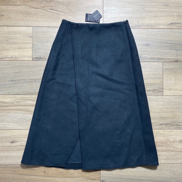 Club Monaco Womens Wool Blend A-Line Cutaway Skirt Size 4‎ Charcoal - Picture 1 of 14